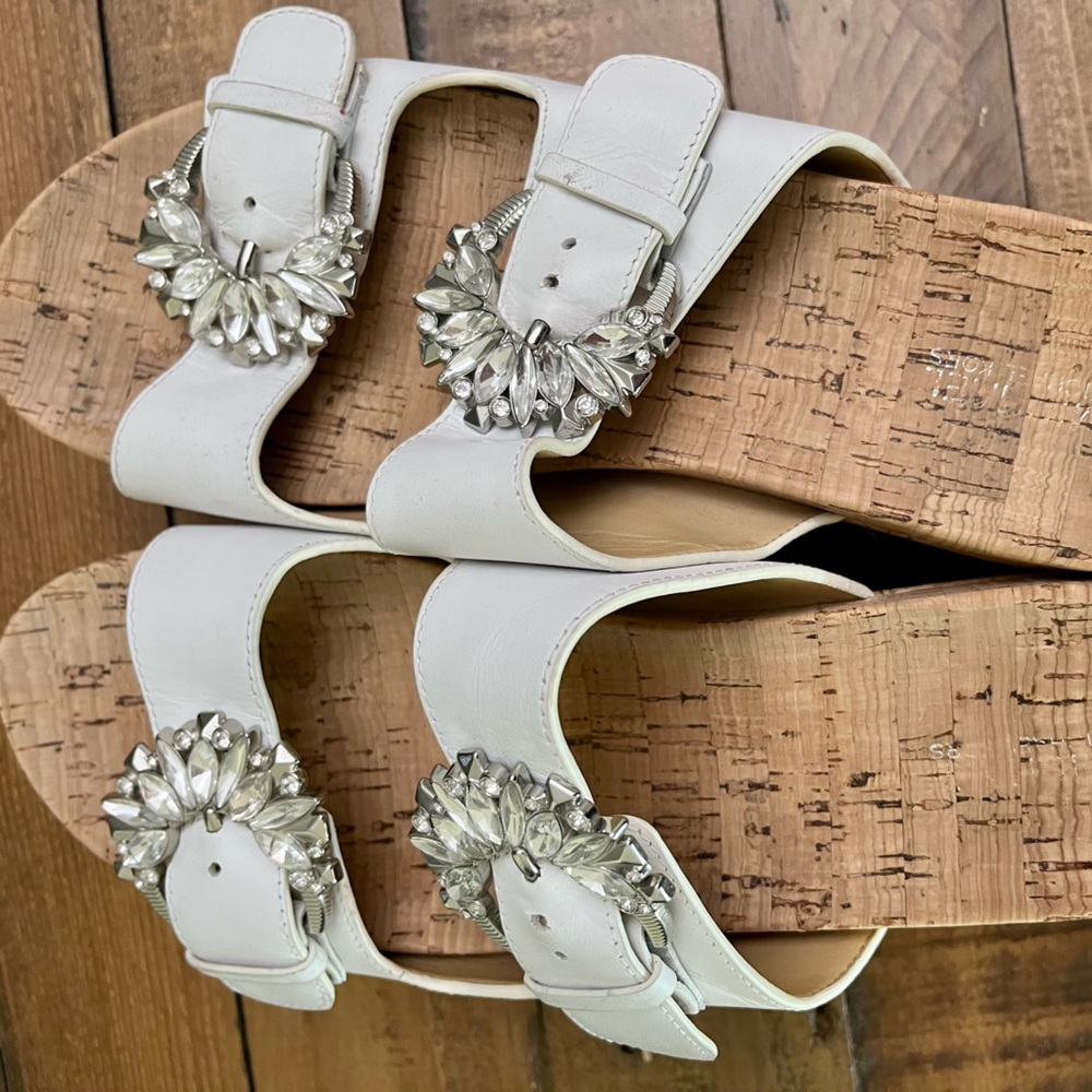 Michael Kors Platform Slides With White Straps An… - image 1